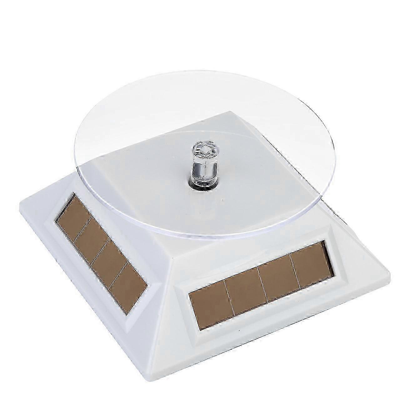 Solar battery-powered display rotating turning table white