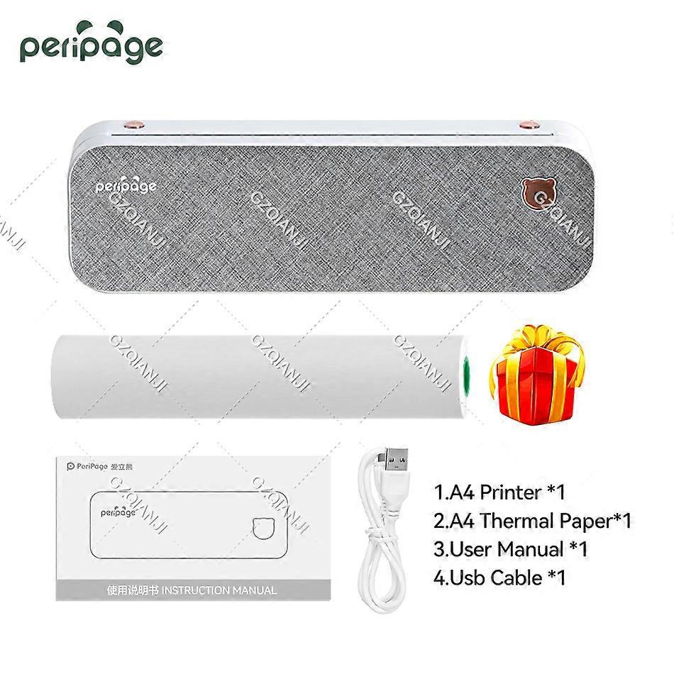 Peripage A40 Thermal Printer Wireless Tattoo Transfer Maker Bluetooth USB Mobile PC Text PDF Document Printing with Papers