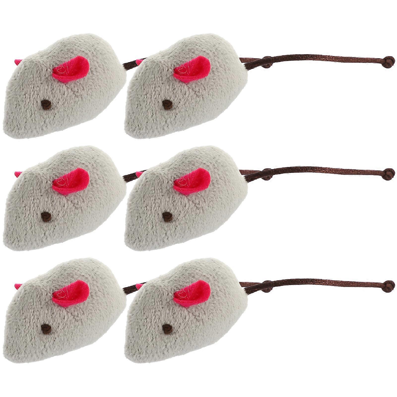 Mice Cat Toy Soft Plush Mouse for Interactive Play 6Pcs Set