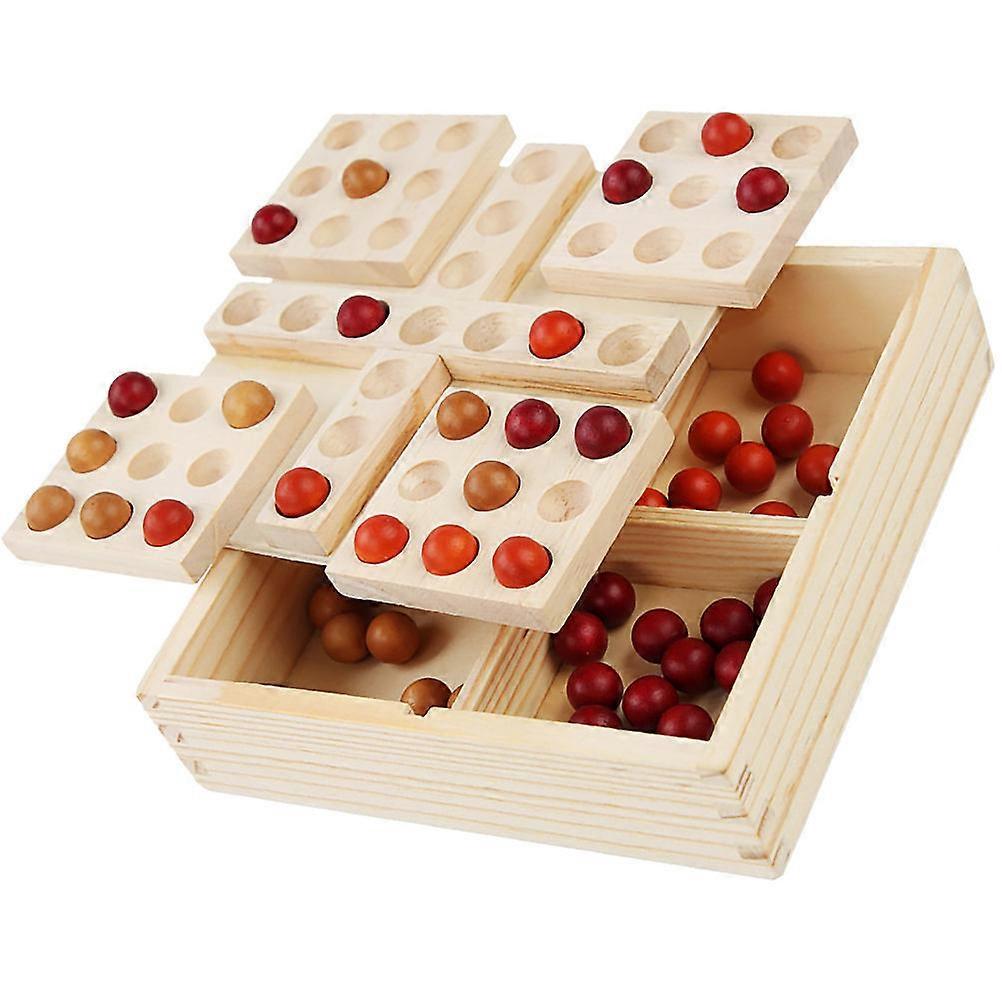 Rotatable Five-in-A-Row Wooden Chess Game Board for Fun 1Set