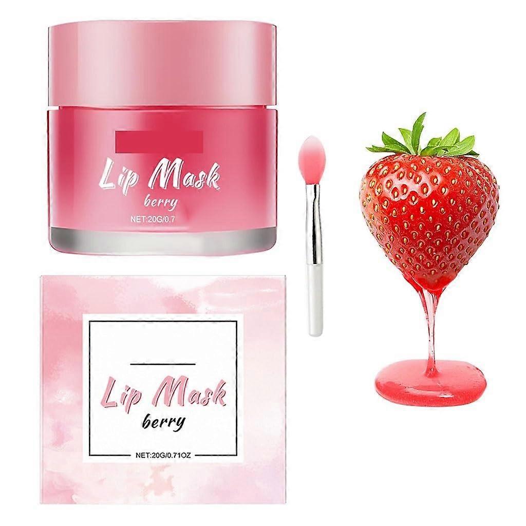 Overnight Lip Mask for Dry Chapped Lips, Deep Hydration, Moisture Lock, with Brush Applicator, 3pcs