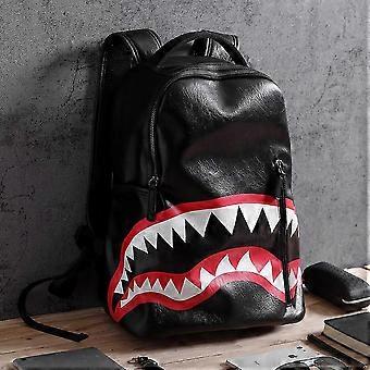 Mochila masculina de couro PU, modelo 2025, grande, para viagens, com estampa camuflada, ideal para laptop e uso escolar.