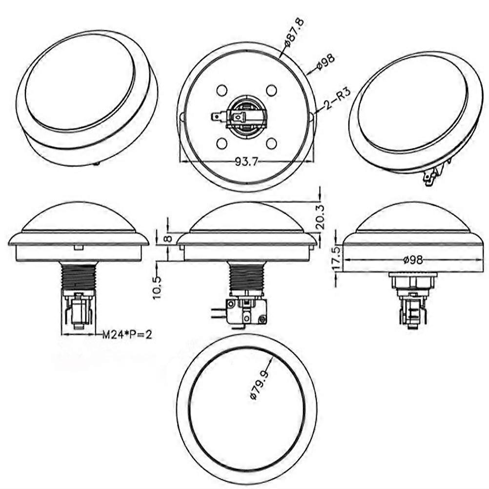 Game Machine Button Plane Game Machine Button for Dancing 4Pcs Set