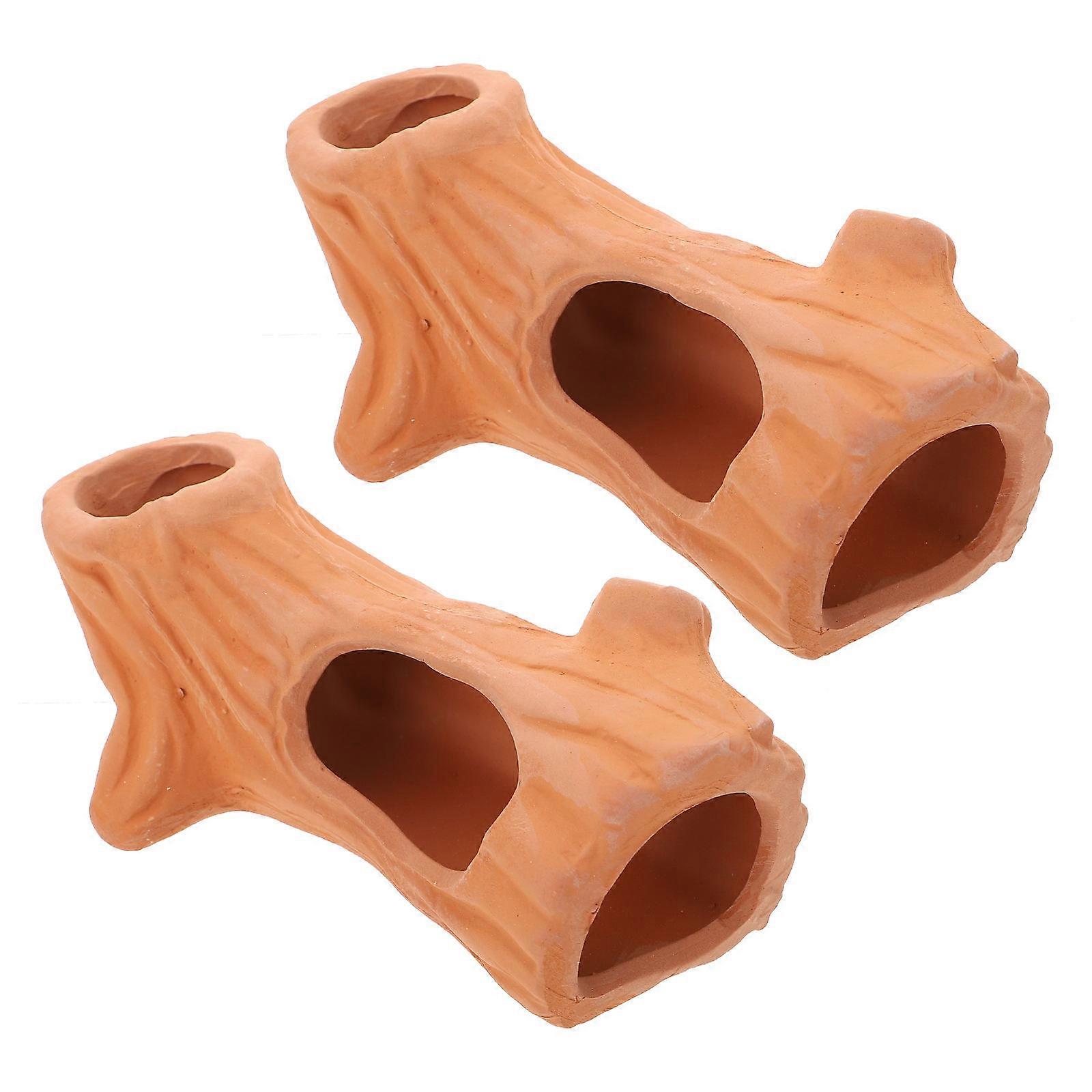 Ceramic Aquarium Cave Fish Breeding Pot for Decoration 2Pcs