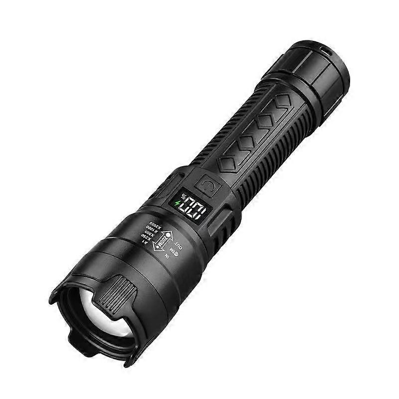 Multi-Functional Zoomable Flashlight - Super Bright, USB Rechargeable, Large Capacity with Display for Hiking & Camping