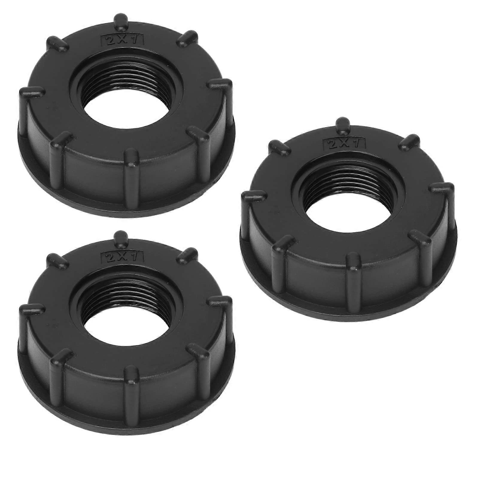 3Pcs IBC Tank Connector 60mm Coarse Thread ABS Tote Drain Fitting with Gasket for Precise Liquid Control