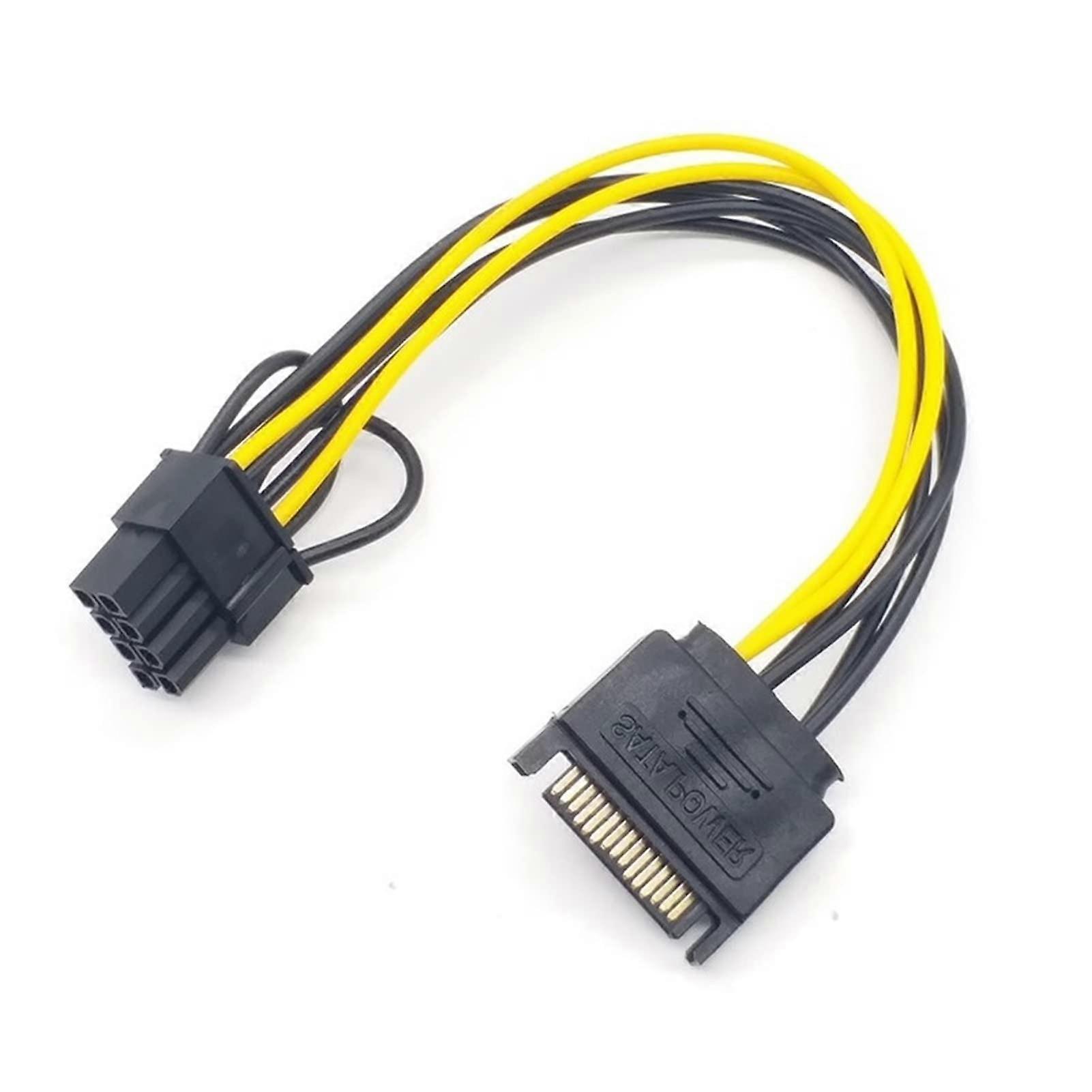 20cm SATA to 8Pin PCIE GPU Power Cable, Speed Transfer, Compact Graphics Adapter, Orange