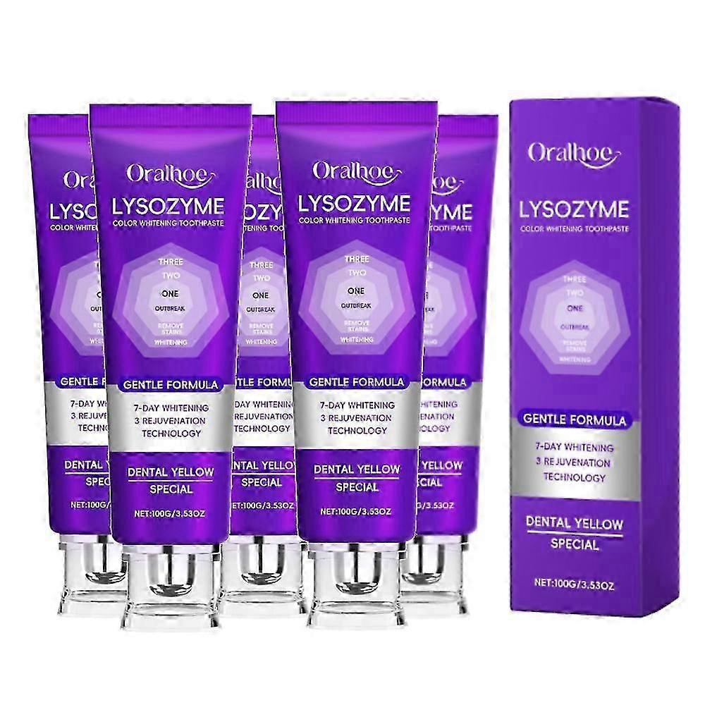 1-5pcs Lysozyme Whitening Toothpaste, 2026 Colour Correcting Purple -Toothpaste New