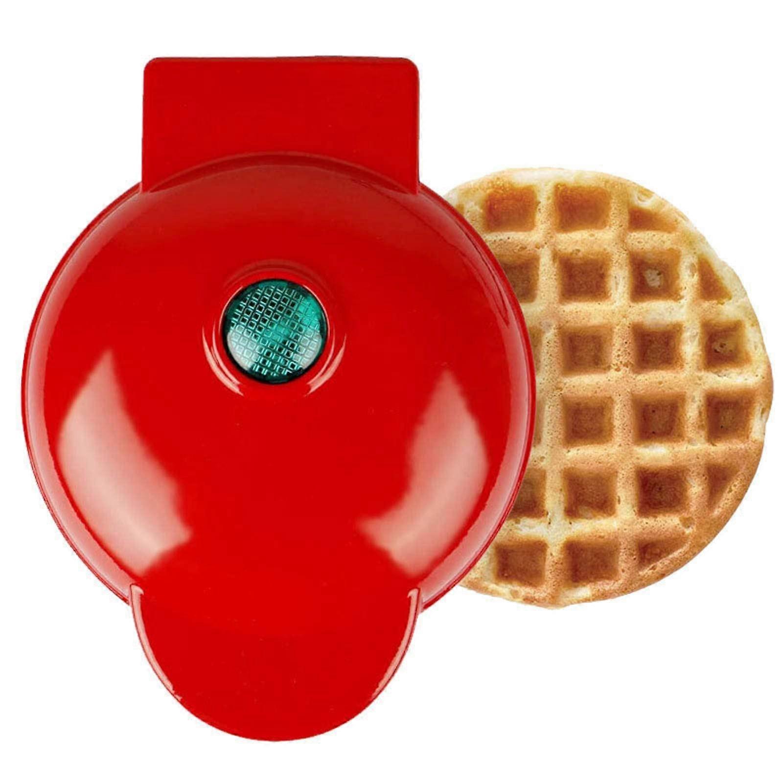 Mini Waffle Maker for Kids, Nonstick 4 Inch Compact Design, Quick HeatUp, Red