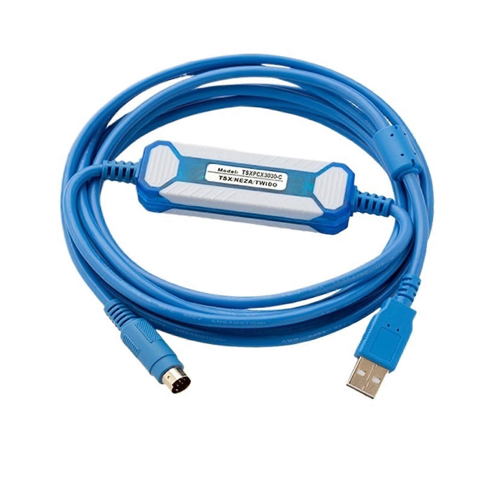 PLC Programming Cable TSXPCX3030C for Twido Neza, Fast Download and Reliable Connection, Blue