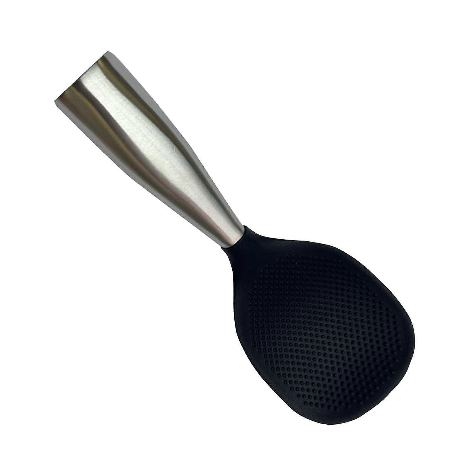 NonStick Rice Paddle with Standing Handle, HeatResistant Rice Serving Spoon for Kitchen Black