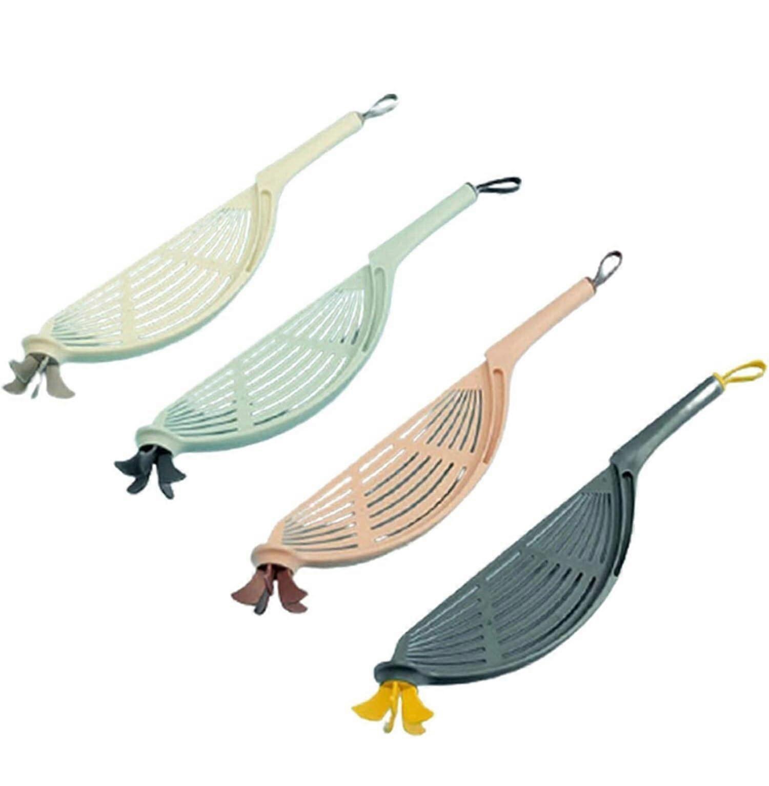 Rice Strainer Spoon PP Material with Ergonomic Handle for Fast Drain MultiGrain Washing Pink