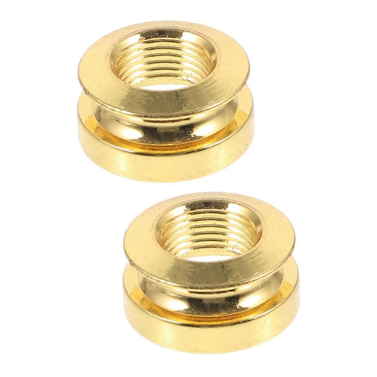 2pcs Acoustic Guitar Strap Button Endpin Jack Cap with 3/8 Thread for Secure Strap Connection