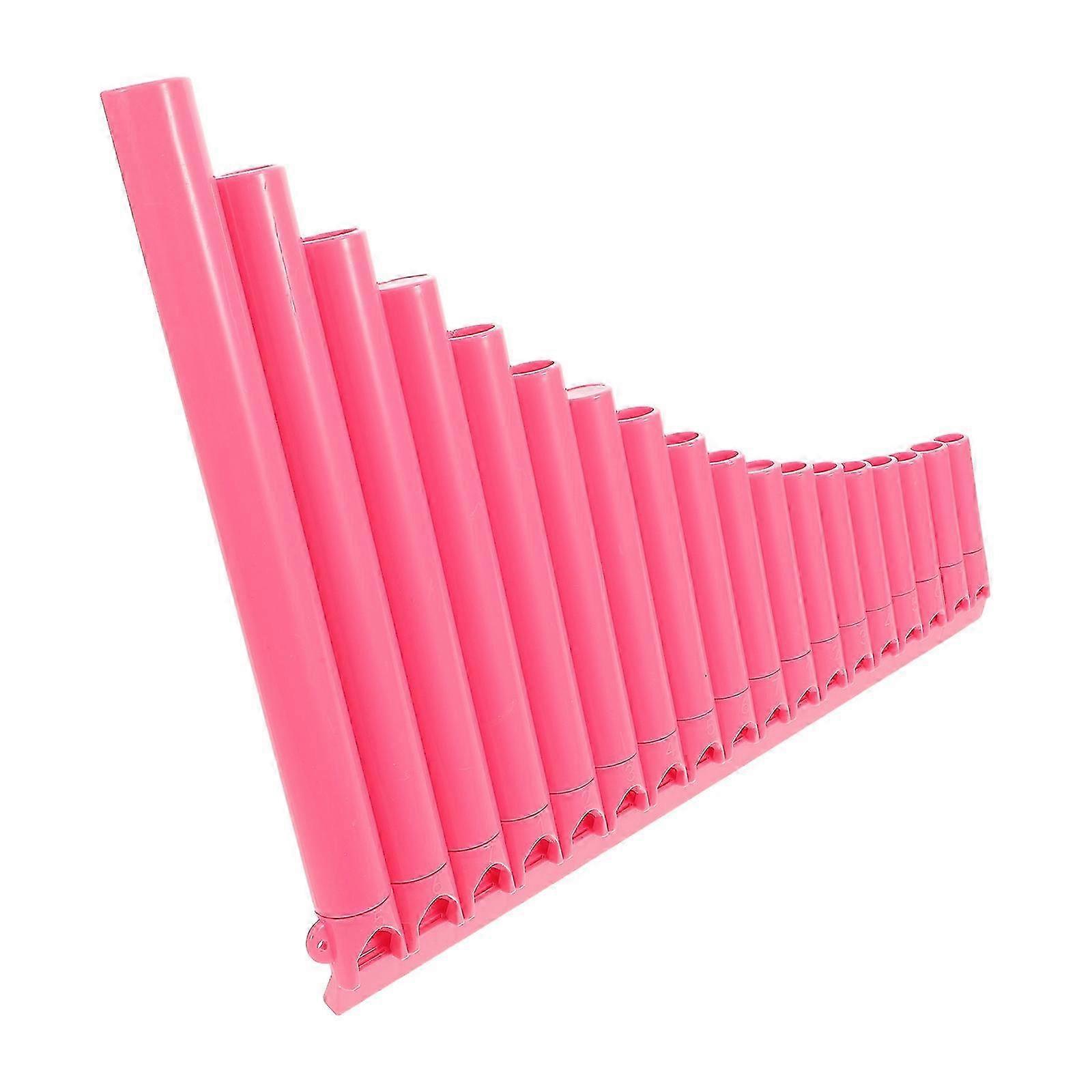 Beginner Pan Flute Instrument for Playing Pink 16 Pipe Professional Pan Pipe