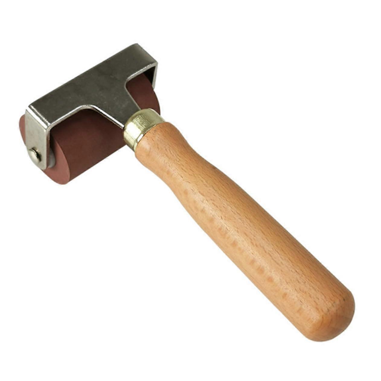 Wooden Handle Printmaking Roller with Ergonomic Grip for Smooth Ink Application and Craft Brayer
