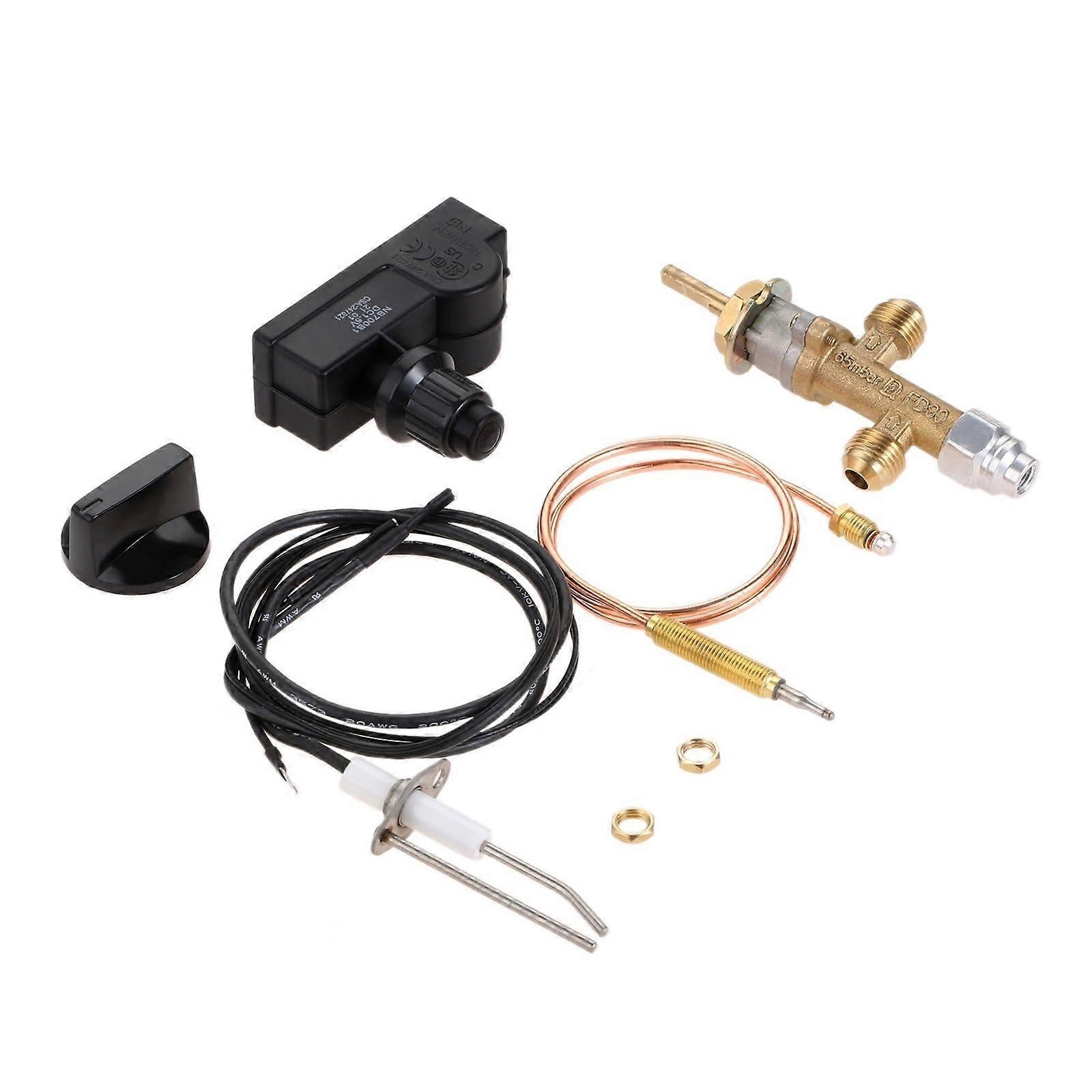 Propane Fire Pit Ignition Kit with Flame Failure Protection, Push Button Igniter and Durable Control Valve