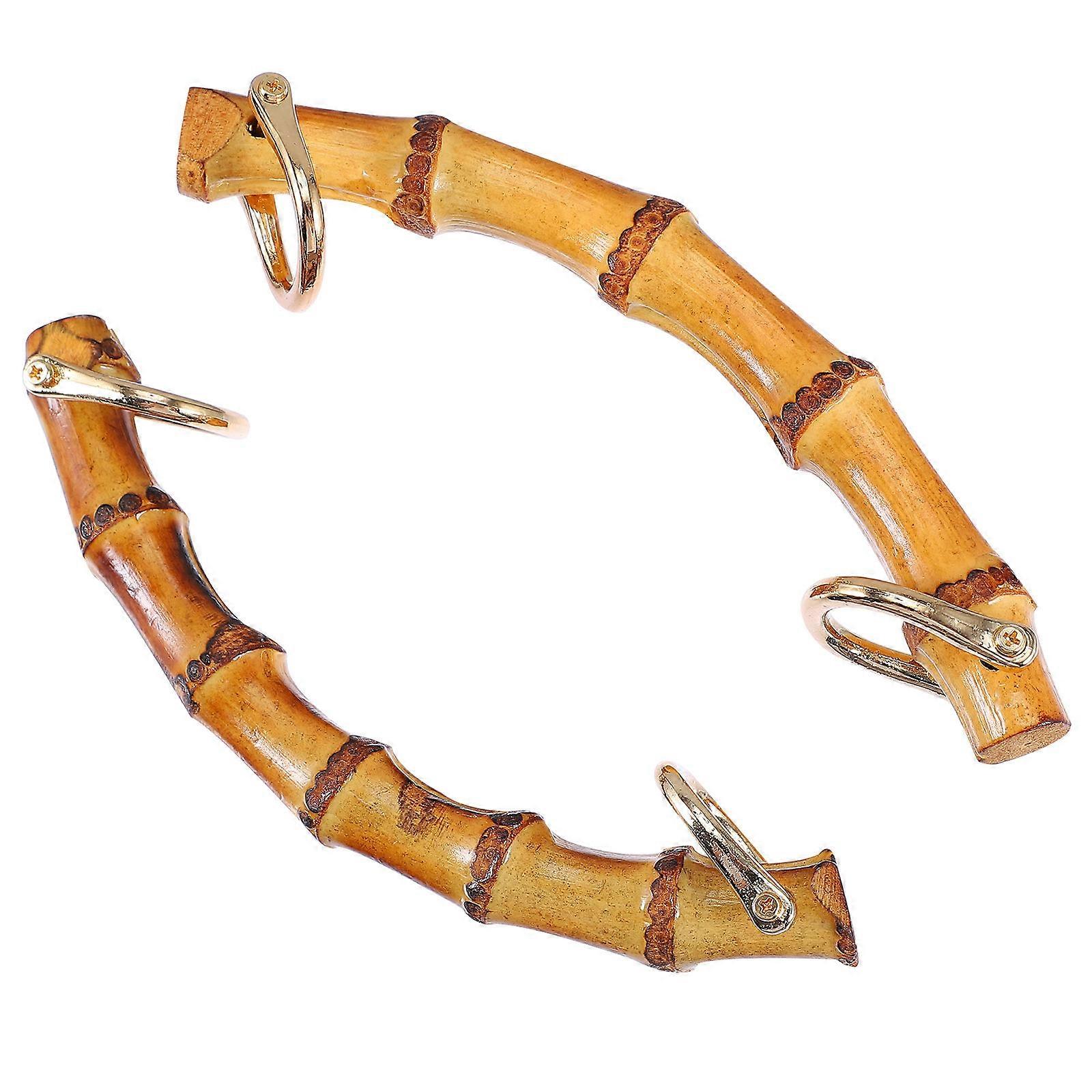 Bamboo Bag Handles for DIY Handbag Making with 2Pcs