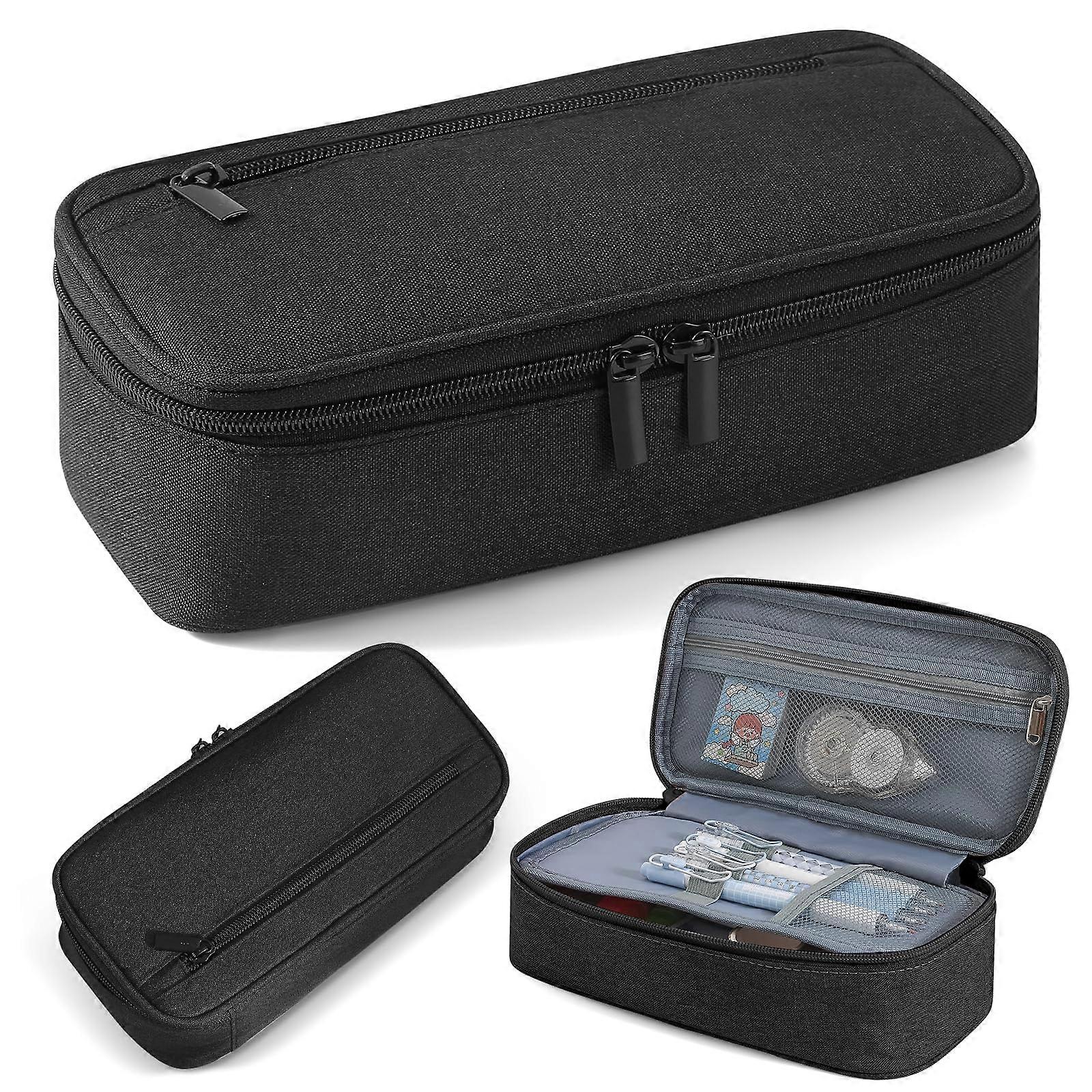 Large Capacity Pencil Case with 5 Compartments, Waterproof MultiPocket Design for School