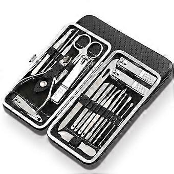 19 in 1 Stainless Steel Manicure Set Professional Nail Clipper Kit for Pedicure and Grooming Ref: 9594
