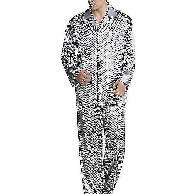 Neue Männer Fleck Seide Pyjama Sets Männer Pyjamas