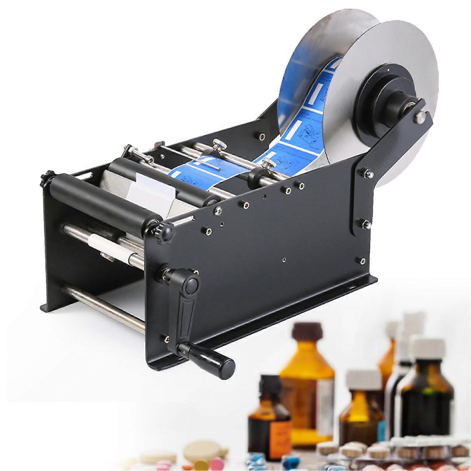 Manual Round Label Applicator for Bottles and Jars with Adjustable Fit and Precise Positioning