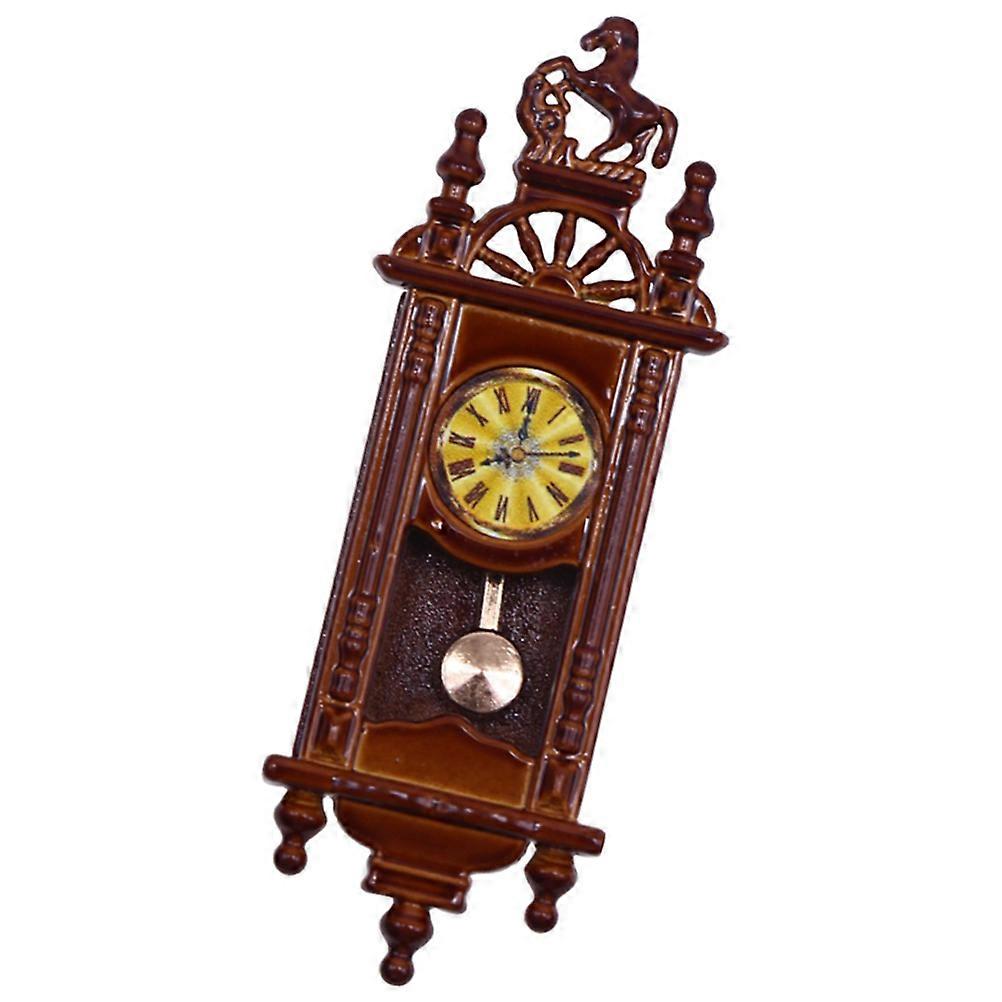 Retro Pendulum Clock Decor for Mini House Vintage Pendulum Clock Ornament
