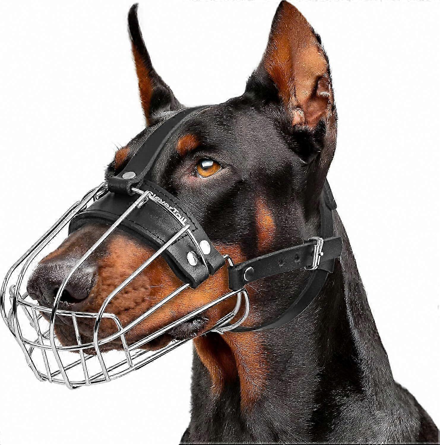 Metal Muzzle for Large Dogs - Doberman Cage Muzzle to Stop Barking