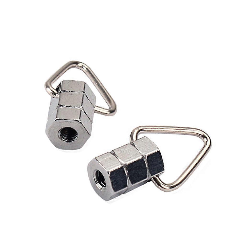 2 PCS Strap Lock Strap Button Banjo Guitar Strap Hook Button for Banjo (Silver)