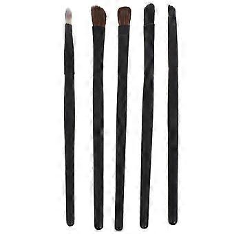 5 pennelli portatili per sfumare il trucco degli occhi, eyeliner, ombretto, strumenti cosmetici con custodia (nero)