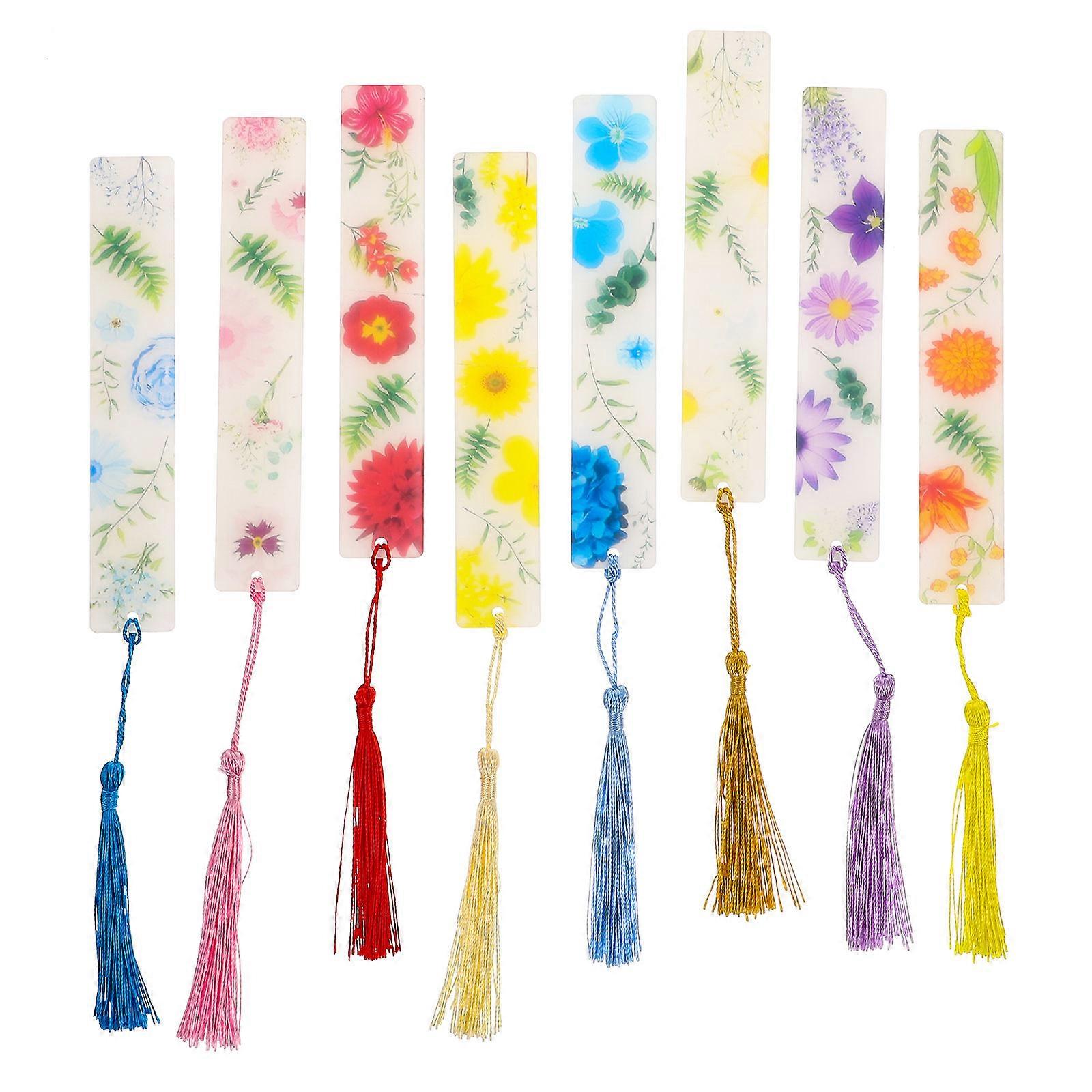 Hübsche Lesezeichen mit floralem Muster, 8er-Set