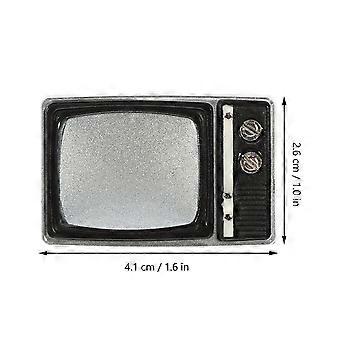 Miniatura decorativa de TV com acabamento em cores sortidas.