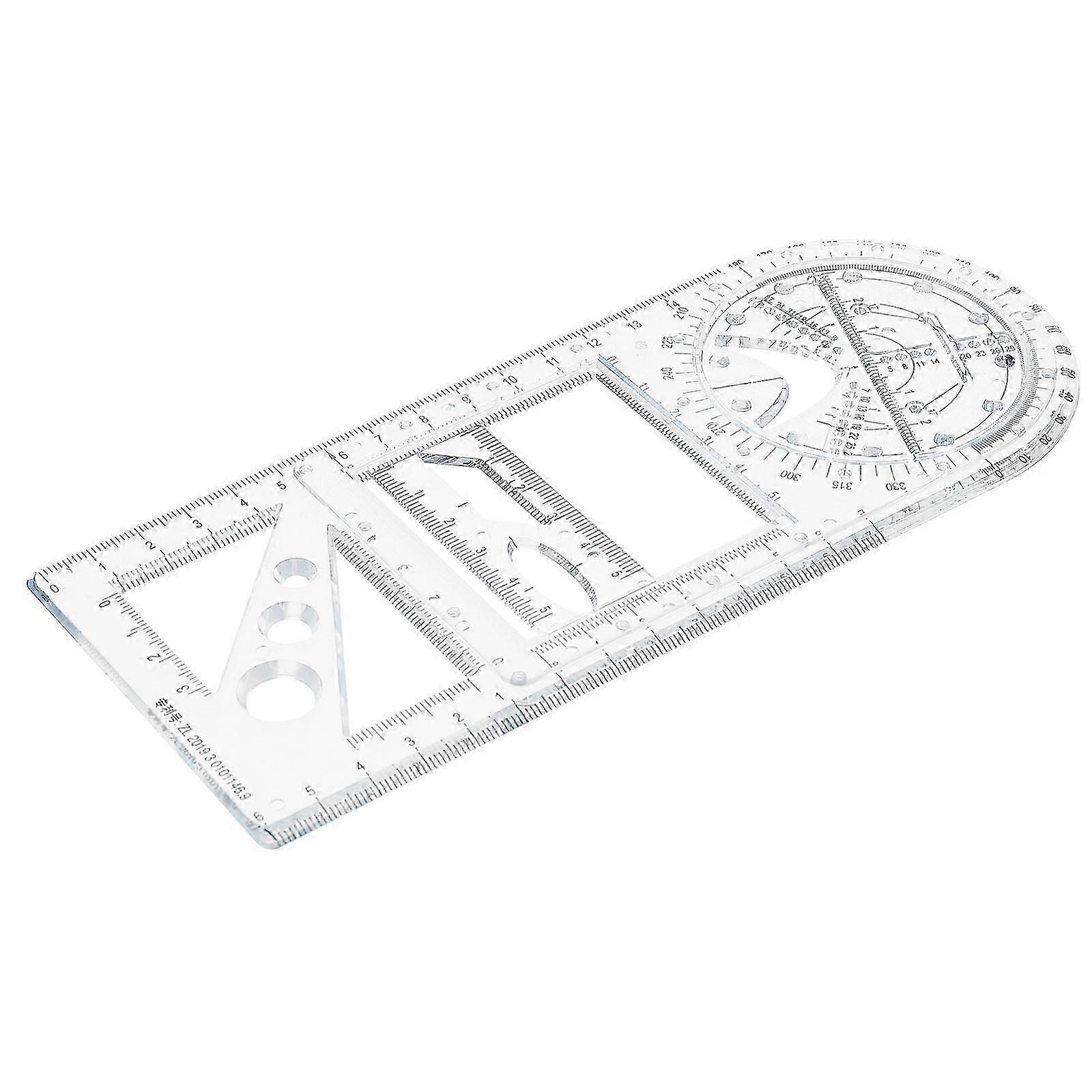 Plastic Geometric Drawing Ruler for Mathematics Learning with Measuring Draft Ruler