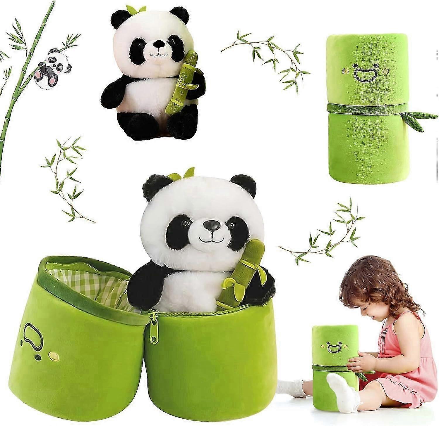 Brinquedo de Pelúcia Panda, Almofada de Bambu, 11,8 Polegadas, para Meninos & Meninas, Verde