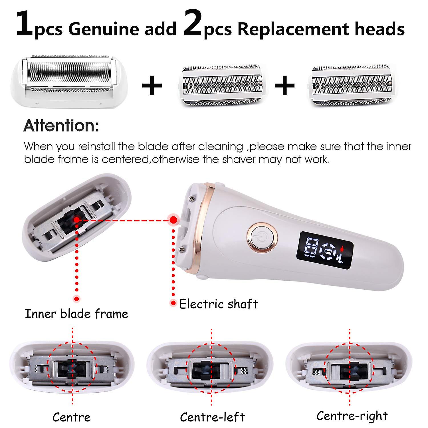 Womens Wet Dry Oplaadbare Terug Scheerapparaat Scheermes, elektrische 3 In 1