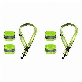 2X Reflective Sash for Walking at Night, High Visibility Running Gear with 4 Pcs R