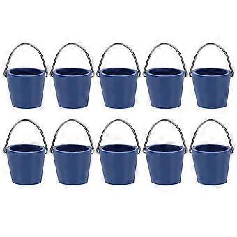 10 Pcs Enfeites de casamento Mini Pretend Play Brinquedos Acessórios Baldes de metal pequenos