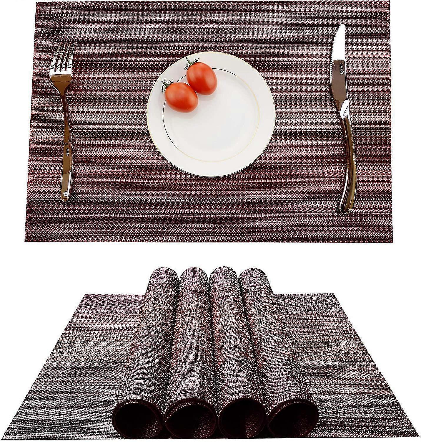 Napperon, Set De 4 Sets De Pvc Lavables Antidérapants