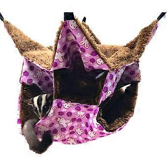 Small Pet Cage Hammock, Triple Layer Bed for Rats, Guinea Pigs, and Other Small Animals