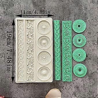 Versatile Silicone Mold for Cake Decorating - Compass & Embossed Column Designs, BPA-Free, Perfect for Fondant, Chocolate, and Sugarcraft - Oven/Micro