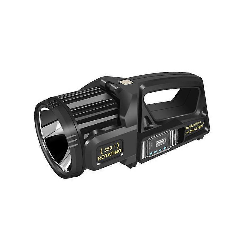 Solar Rechargeable Rotating LED Spotlight Flashlight
