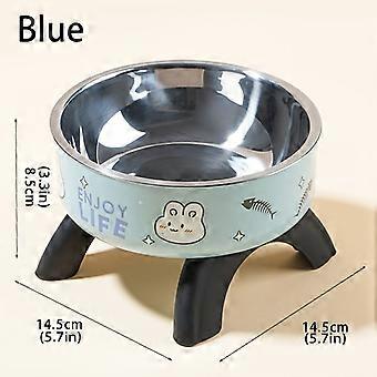 Elevated Stainless Steel Pet Bowl with Cartoon Animal Pattern, Non-Slip Anti-Spill Design for Small Dogs and Cats