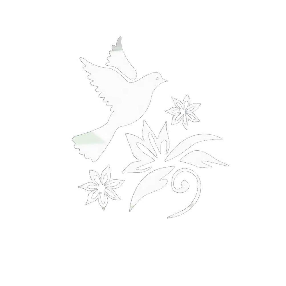 Olive Branches Patterns Wall Decals for Decor Use Silver Acrylic