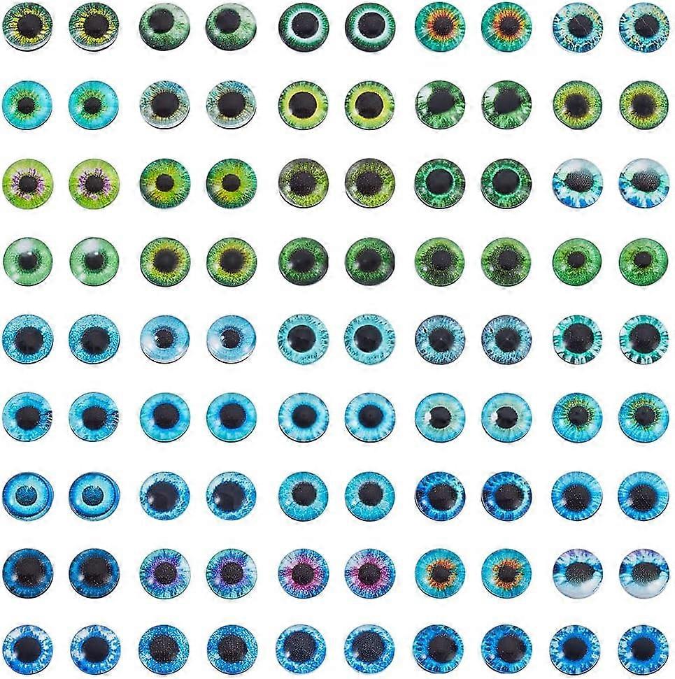 1 Set Glass Cabochons Half Round with Pattern Half Round 8x3mm 100pcs