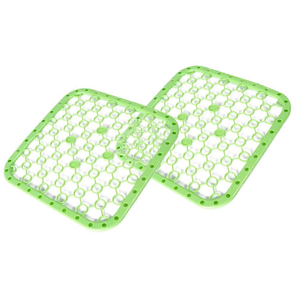 Tapis égouttoir à vaisselle en forme de feuilles, pour fruits et légumes, idéal pour le camping et la cuisine (26 x 26 x 0,5 cm, vert, lot de 2).