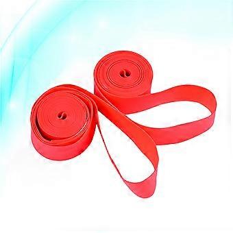 2 Pcs Tires Cushion Liners Puncture Proof Rim Strip Rim Tape Tires Protector Inner Tube for MTB Road Bike 26 Inches x 18mm (Red)