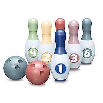 Kids Bowling Set with 6 Plastic Pins and 2 Balls for Indoor Outdoor Play Parent Child Activity Toy