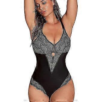 Bodysuit de renda para mulheres controle de barriga shapewear feminino v-neck camisole