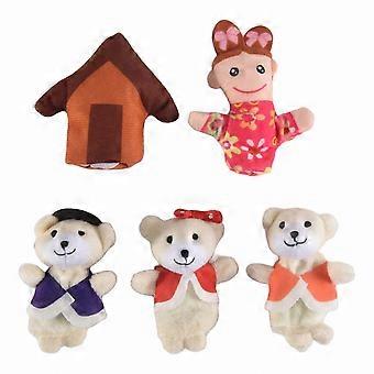 5-Piece Finger Puppets Set Goldilocks and the Three Bears Fairytale Story Characters
