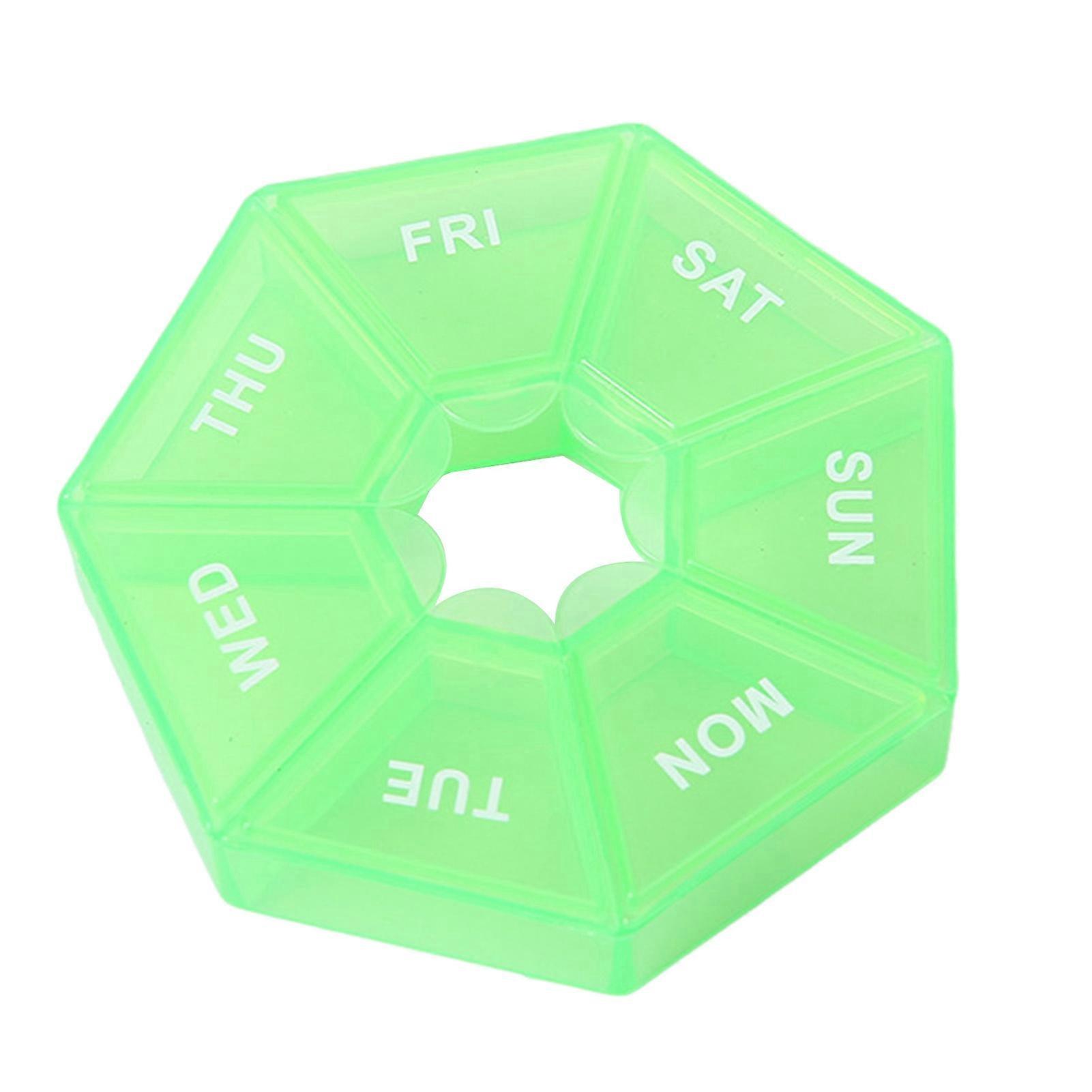 Durable Plastic Pill Box with 7 Compartments and Sturdy