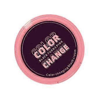 Portable Round Blush Cream Compact for Daily Makeup, Color Changing Dark to Pink Cheek Color with Smooth Cream Texture and Makeup Bag Carry Multicolor